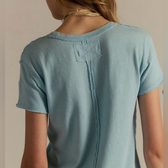 NWT Free People S We the Free Fur Friend Tee in Dachshund Light Blue New - Picture 2 of 7